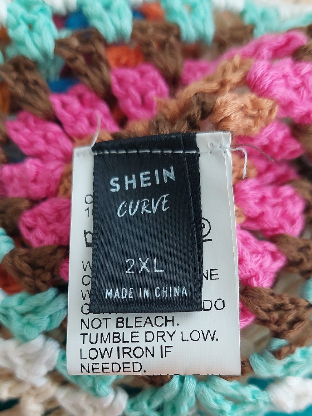 SHEIN  CURVE Boho Crochet Fringe Maxi Dress/Swimsuit Cover-up NWOT - Picture 5 of 10